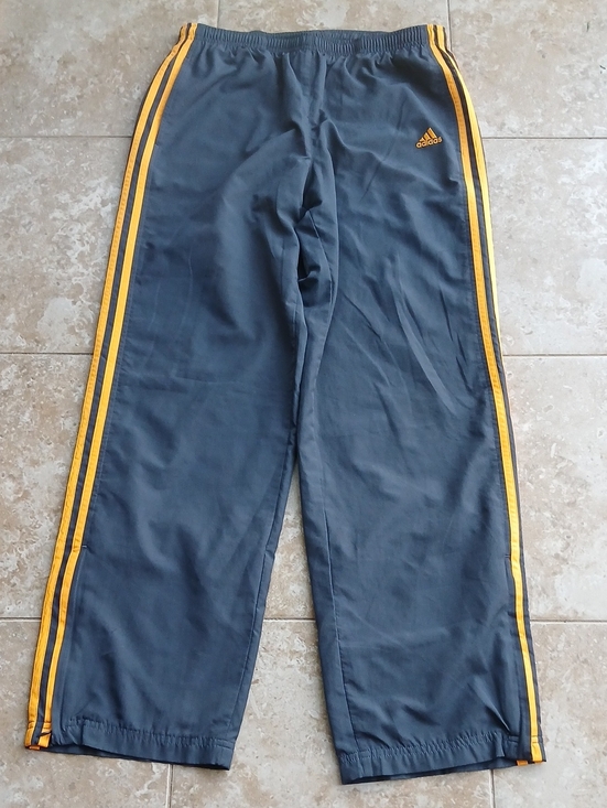 adidas Pants - adidas Dark Gray Track Pants with Orange Stripes